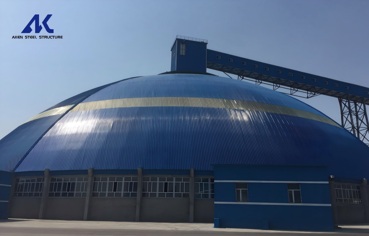 Clinker storage shed space frame