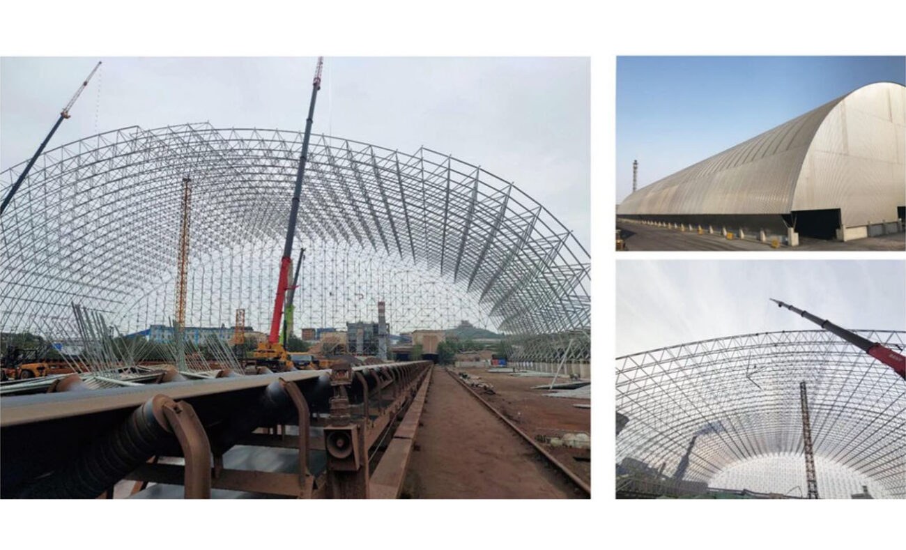 Coal storage space frame roof