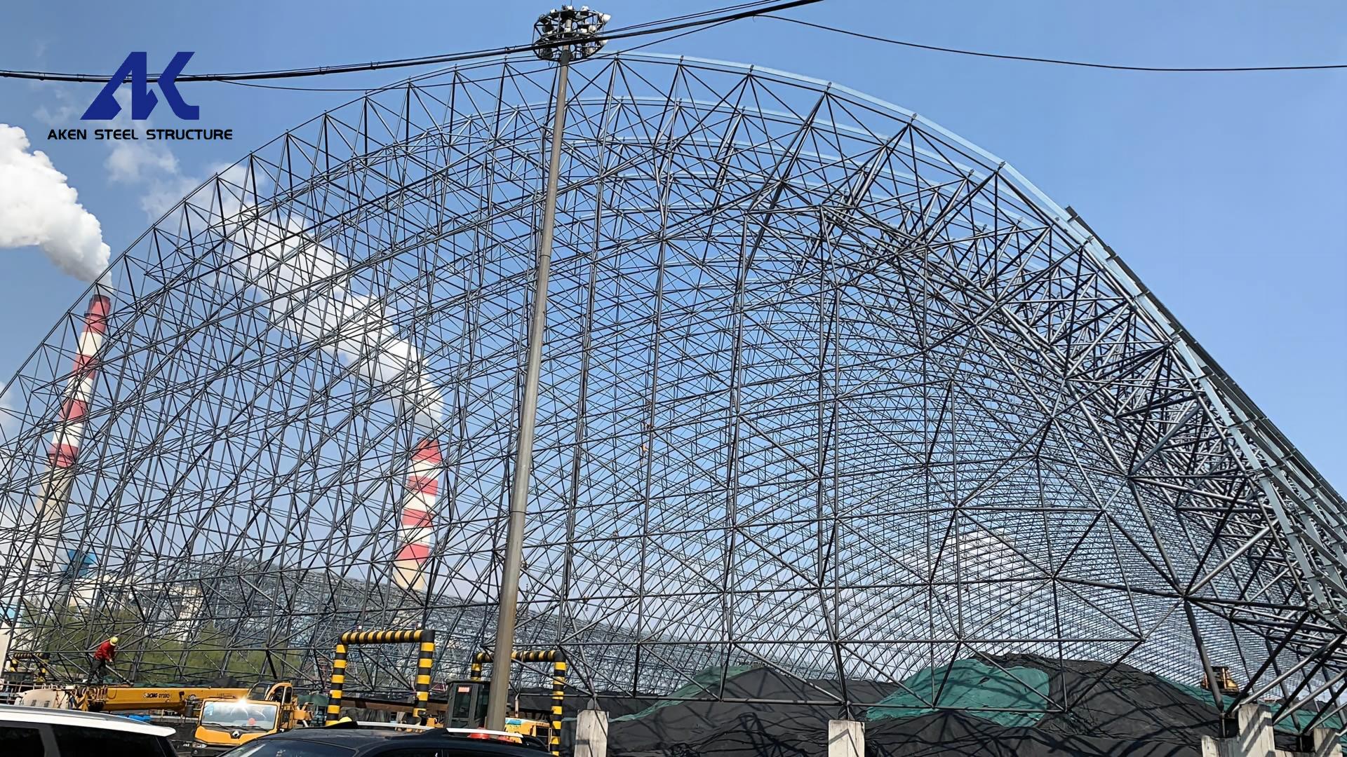 Large Span Design Space Frame Steel Structural Arch Roof Design Coal Storage Shed2
