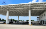 Space frame steel structure for Gas station canopies