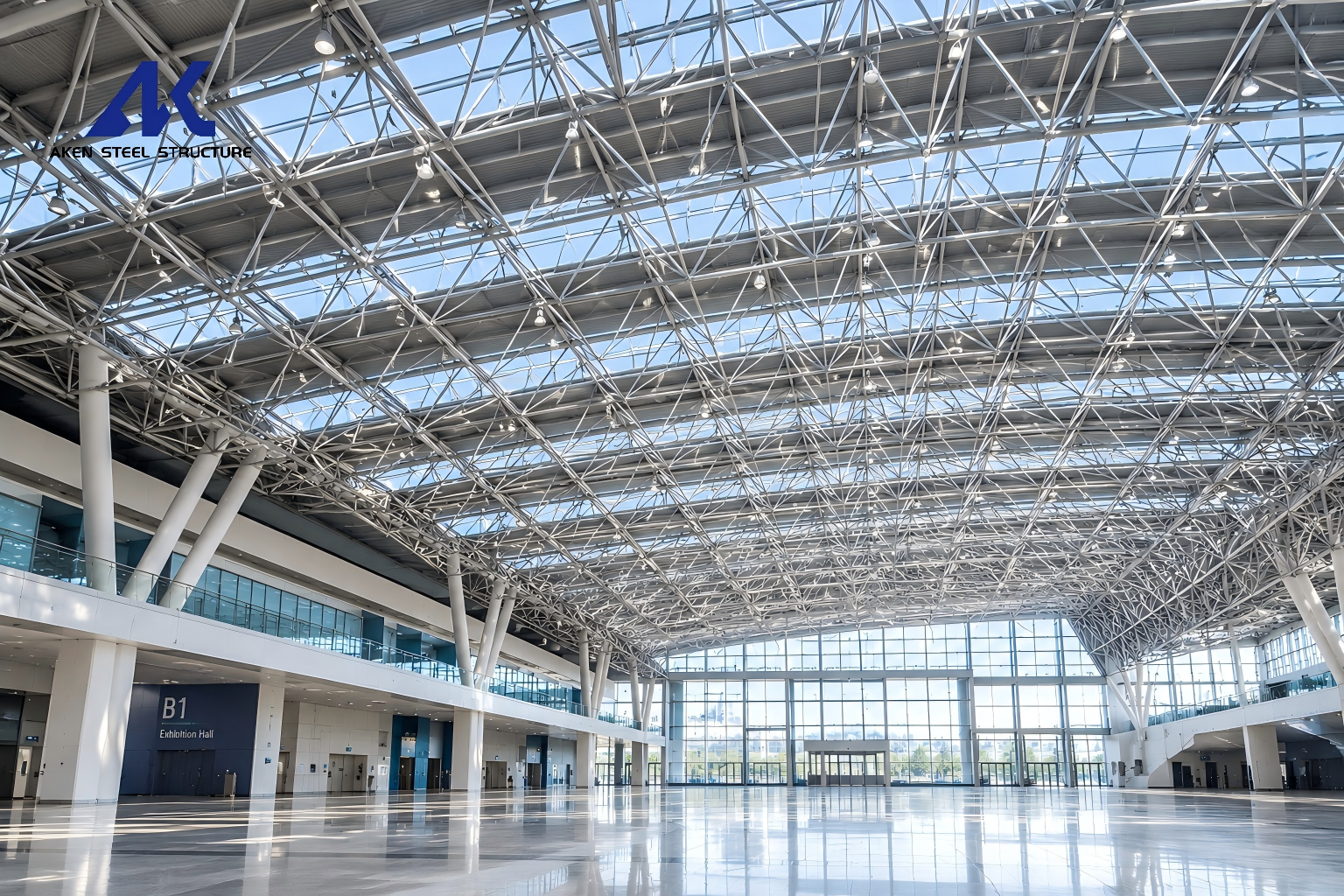 Exhibition hall space frame