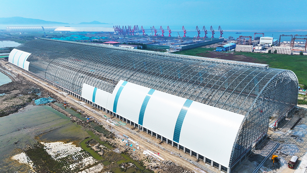 large‑span coal‑shed space frame